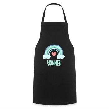 Youne's Name Rainbow Baby - Cooking Apron - black - Front - AI Model Male 185 dark (185cm)