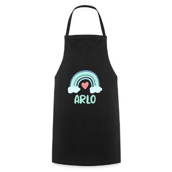Arlo Name Rainbow Baby - Cooking Apron - black - Front - AI Model Male 185 dark (185cm)
