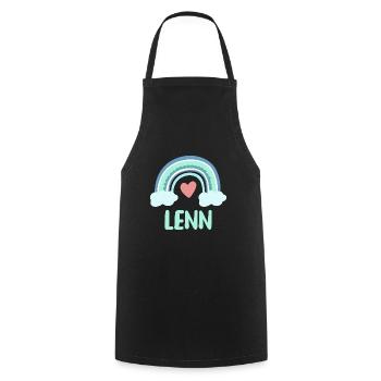 Lenn Name Rainbow Baby - Cooking Apron - black - Front - AI Model Male 185 dark (185cm)