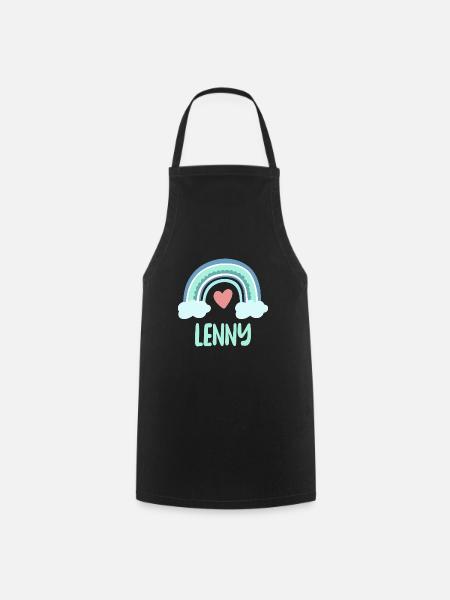Lenny Name Regenbogen Baby - Kochschürze - Schwarz