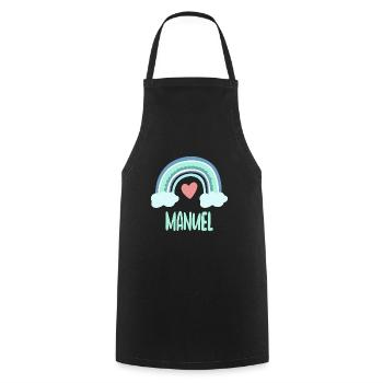 Manuel Name Rainbow Baby - Cooking Apron - black - Front - AI Model Male 185 dark (185cm)
