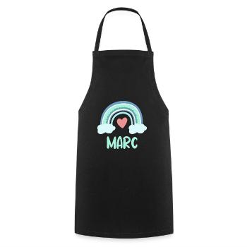Marc Name Rainbow Baby - Cooking Apron - black - Front - AI Model Male 185 dark (185cm)