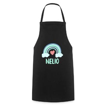 Nelio Name Rainbow Baby - Cooking Apron - black - Front - AI Model Male 185 dark (185cm)