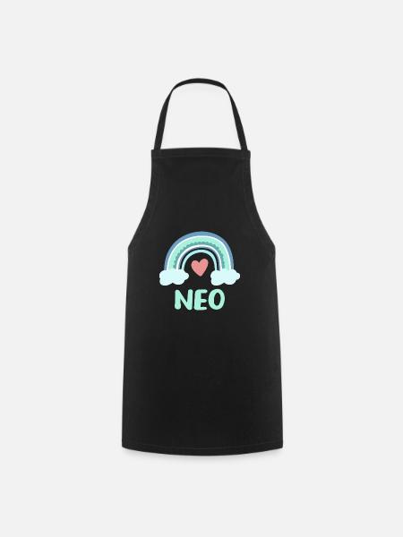 Neo Name Regenbogen Baby - Kochschürze - Schwarz