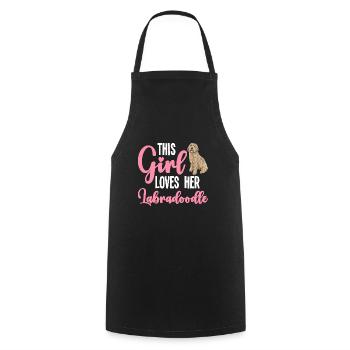 Labradoodle Dog - Cooking Apron - black - Front - AI Model Male 185 dark (185cm)