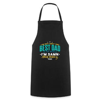 Meilleur papa Fathers Day Funny - Tablier de cuisine - noir - Devant - AI Model Male 185 dark (185cm)