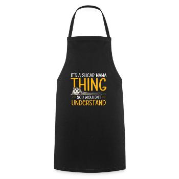 Short-headed glider Sugar Glider - Cooking Apron - black - Front - AI Model Male 185 dark (185cm)
