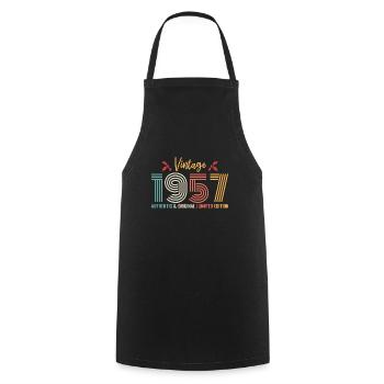 Birthday 1957 Birthday Born in 1957 Retro - Cooking Apron - black - Front - AI Model Male 185 dark (185cm)