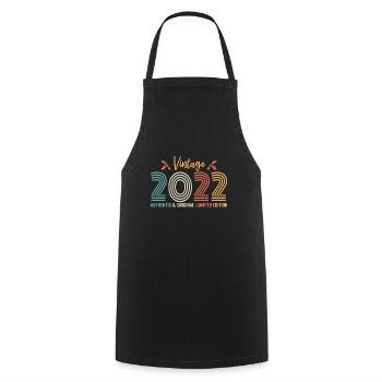 Birthday 2022 Birthday Born in 2022 Retro - Cooking Apron - black - Front - AI Model Male 185 dark (185cm)