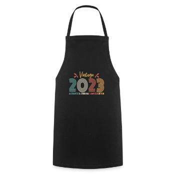 Geburtstag 2023 Geburtstag 2023 Retro - Kochschürze - Schwarz - Vorne - AI Model Male 185 dark (185cm)