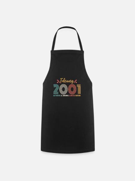Février 2001 anniversaire Février 2001 rétro - Tablier de cuisine - noir