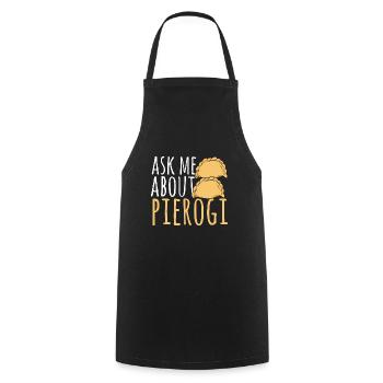 Polish Food Pierogi - Cooking Apron - black - Front - AI Model Male 185 dark (185cm)