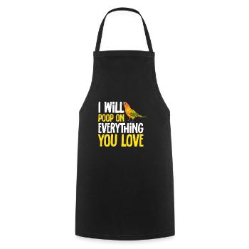 Parakeet, Parrot, Parakeet, Bird - Cooking Apron - black - Front - AI Model Male 185 dark (185cm)