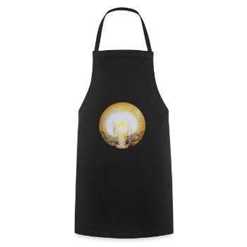 Coeur de jésus - Tablier de cuisine - noir - Devant - AI Model Male 185 dark (185cm)