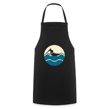 Vintage Classic Ride With The Wave Surfing - Cooking Apron - black - Front - AI Model Male 185 dark (185cm)