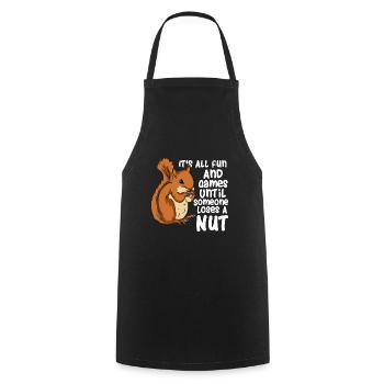 Eichhörnchen Squirrel All Fun And Games - Cooking Apron - black - Front - AI Model Male 185 dark (185cm)