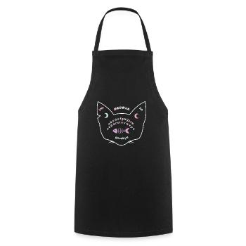 Katzen Hexenbrett - Cat Ouija Board - Kochschürze - Schwarz - Vorne - AI Model Male 185 dark (185cm)