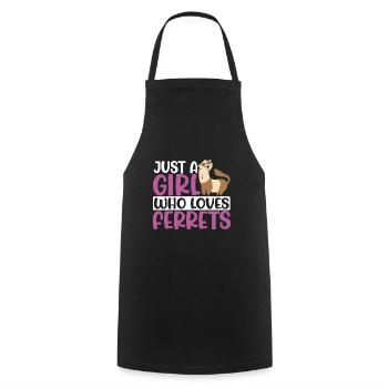 Cute Just A Girl Who Loves Ferrets Women Funny Wea - Cooking Apron - black - Front - AI Model Male 185 dark (185cm)