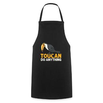 Toucan Bird Rainforest - Cooking Apron - black - Front - AI Model Male 185 dark (185cm)