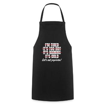 Funny Let's Eat Popcorn Theater Cinema Snack Movie - Cooking Apron - black - Front - AI Model Male 185 dark (185cm)