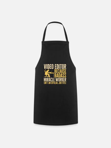 Monteur vidéo Cinéaste Vidéaste - Tablier de cuisine - noir
