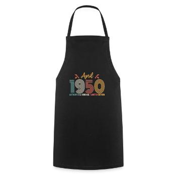 April 1950 Anniversary April 1950 Retro - Cooking Apron - black - Front - AI Model Male 185 dark (185cm)