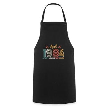April 1984 Birthday April 1984 Retro - Cooking Apron - black - Front - AI Model Male 185 dark (185cm)