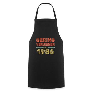 Low-income earners 1986 - Cooking Apron - black - Front - AI Model Male 185 dark (185cm)