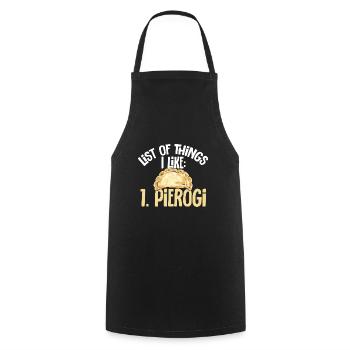 Polish Food Pierogi - Cooking Apron - black - Front - AI Model Male 185 dark (185cm)