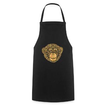 Chimpanzee Geometric - Cooking Apron - black - Front - AI Model Male 185 dark (185cm)