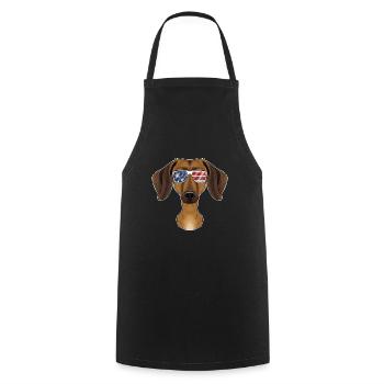Dachshund USA Sunglasses I American Flag Dachshund - Cooking Apron - black - Front - AI Model Male 185 dark (185cm)
