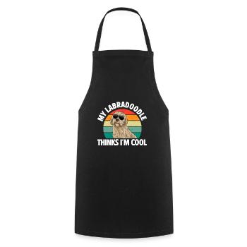 Labradoodle Dog - Cooking Apron - black - Front - AI Model Male 185 dark (185cm)