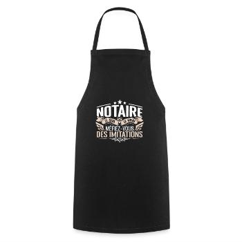 Notaire le seul Notaire le vrai Notaire - Tablier de cuisine - noir - Devant - AI Model Male 185 dark (185cm)
