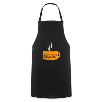 Cafe Tea Teacup Coffee Cup Bennett - Cooking Apron - black - Front - AI Model Male 185 dark (185cm)