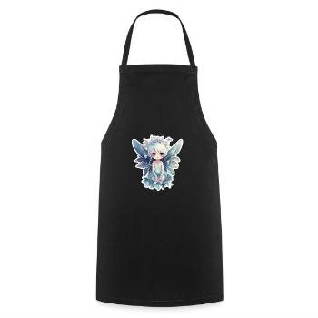 Petite fée des glaces avec couronne de fleurs - Tablier de cuisine - noir - Devant - AI Model Male 185 dark (185cm)