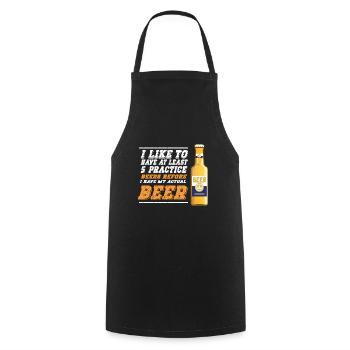 Feiern Bier Party Spruch I Biertrinken - Kochschürze - Schwarz - Vorne - AI Model Male 185 dark (185cm)