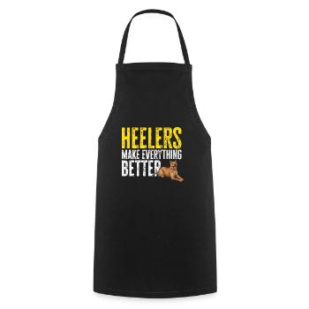 Australian Cattle Dog Red Blue Heeler - Cooking Apron - black - Front - AI Model Male 185 dark (185cm)