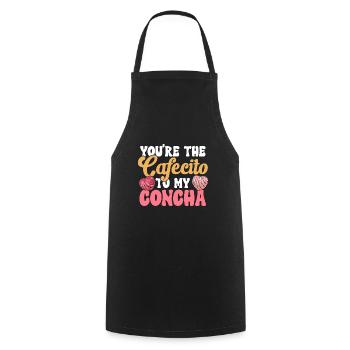 Concha Hispanique Mexicain Pan Dulce - Tablier de cuisine - noir - Devant - AI Model Male 185 dark (185cm)