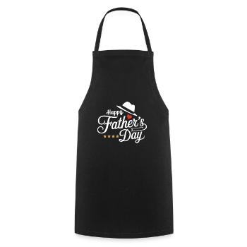 Cadeau de fête des pères avec chapeau - Tablier de cuisine - noir - Devant - AI Model Male 185 dark (185cm)