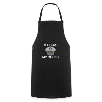 Captain - Skipper - Captain - Sailor Gift Idea - Cooking Apron - black - Front - AI Model Male 185 dark (185cm)