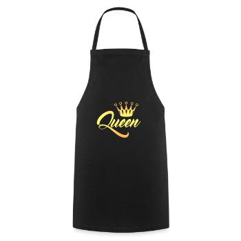 King and Queen Couple - Cooking Apron - black - Front - AI Model Male 185 dark (185cm)