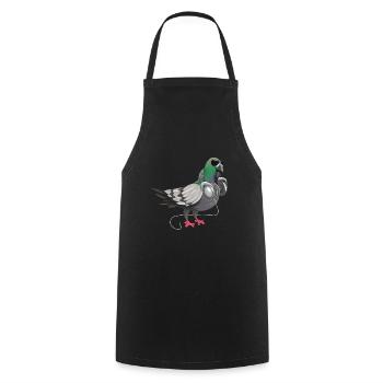 Drôle de techno sourd oreillers musique oiseaux - Tablier de cuisine - noir - Devant - AI Model Male 185 dark (185cm)