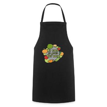 Vegan Fleischlos Tierlieb & Veganer - Kochschürze - Schwarz - Vorne - AI Model Male 185 dark (185cm)