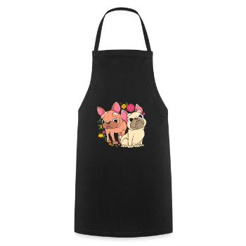 French bulldog - Cooking Apron - black - Front - AI Model Male 185 dark (185cm)