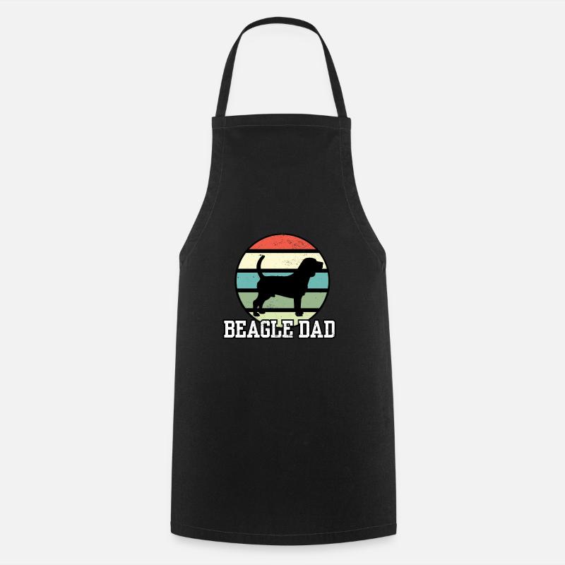 Beagle Dad I Retro Beagle Dad - Cooking Apron - black
