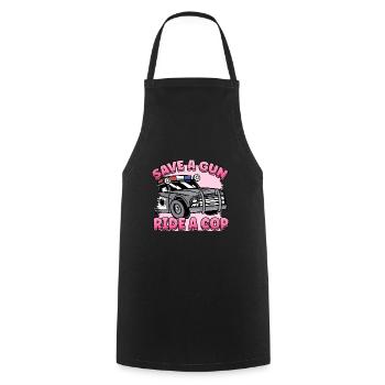 Law Enforcment Design for a Police Officer - Cooking Apron - black - Front - AI Model Male 185 dark (185cm)