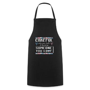 LBGT Flag Gay Pride Attention quelqu’un que vous aimez - Tablier de cuisine - noir - Devant - AI Model Male 185 dark (185cm)