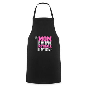 Mama ist mein Name Netball ist mein Spiel - Kochschürze - Schwarz - Vorne - AI Model Male 185 dark (185cm)