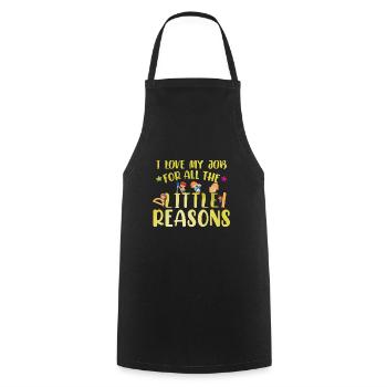 Enseignante préscolaire - Tablier de cuisine - noir - Devant - AI Model Male 185 dark (185cm)