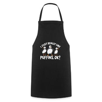 puffin puffin auke birds Lunde - Cooking Apron - black - Front - AI Model Male 185 dark (185cm)